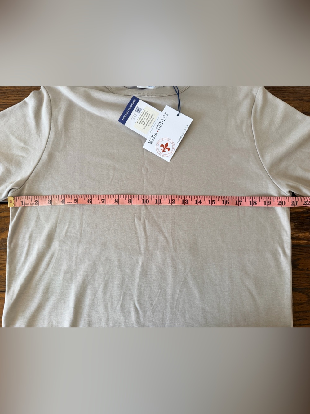 Mida Undici Men's Short Sleeve Crewneck T-Shirt Cotton Gray Stoneware Sz M Italy - Picture 9 of 9
